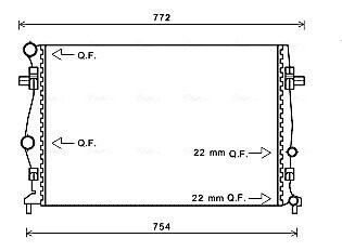 AVA VW Радіатор охолодження двиг. GOLF VII 1.0, 1.2 12-, GOLF SPORTSVAN VII 14-, SKODA, AUDI, SEAT AVA COOLING VNA2343