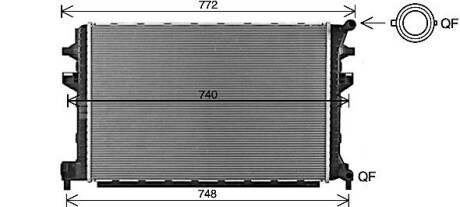 Радіатор охолодження двигуна VW Golf VII 1,0i 1,2i 1,4i 1,5i 1,6d 2,0d AVA AVA COOLING VNA2383