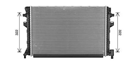 Радиатор охлаждения двигателя VW Golf VII 1,0i 1,2i 1,4i 1,5i 1,6d 2,0d AVA AVA COOLING VNA2383