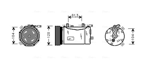 AVA VW Компресор кондиціонера Golf III, Passat, Polo, Sharan, Ford Galaxy, Seat Alhambra AVA COOLING VNAK172