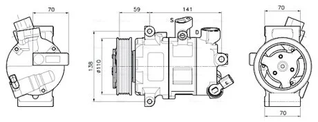 AVA VW Компресор кондиціонера BEETLE 2.0 14-, ARTEON 2.0 18-, GOLF VII 1.4, 2.0 13- AVA COOLING VNAK341