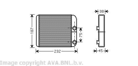 VOLVO Радіатор опалення S40 I, V40 AVA COOLING VO6129 (фото 1)