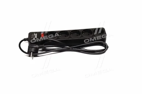 Мережевий фільтр-подовжувач з USB2 Optima Base 5 1,8m BLACK провід 3*0,75мм2<AXXIS> Axxis Ax-1266