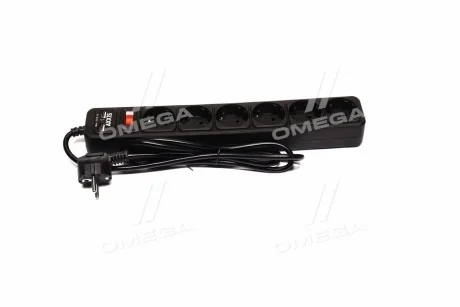 Мережевий фільтр-подовжувач з USB2 Optima Base 6 1,5m BLACK провід 3*0,75мм2 <AXXIS> Axxis Ax-1270