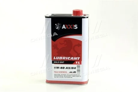 Масло моторн. AXXIS 5W-40 A3/B4 Gold Sint (Каністра 1л) Axxis AX-2024
