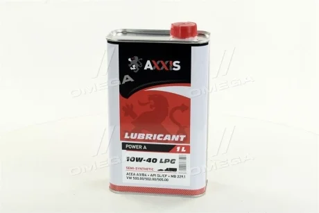 Масло моторн. AXXIS 10W-40 LPG Power A (Каністра 1л) Axxis AX-2028