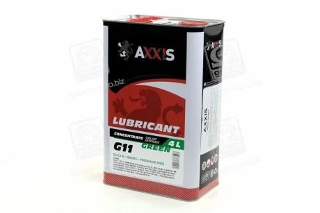 Антифриз <AXXIS> GREEN концентрат G11 (-80C) (Каністра 4л) Axxis AX-2091