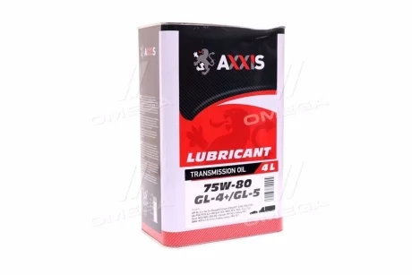 Олива трансміс. AXXIS 75W-80 GL-4 + (Каністра 4л) Axxis AX-2163