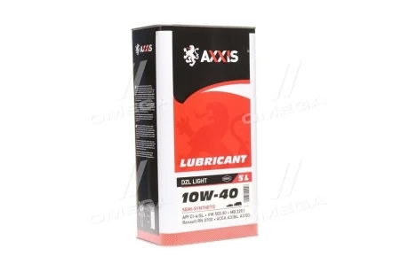 Олива моторн. AXXIS 10W-40 DZL Light (Каністра 5л) Axxis AX-2178
