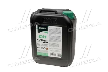 Антифриз GREEN G11 Сoolant Ready-Mix -36°C <AXXIS> (зелений) (Каністра 5кг) Axxis AX-P999-G11Gr RDM5