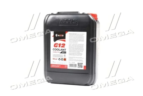 Антифриз RED G12+ Сoolant Ready-Mix -36 ° C <AXXIS> (червоний) (Каністра 10кг) Axxis AX-P999-G12R RDM10