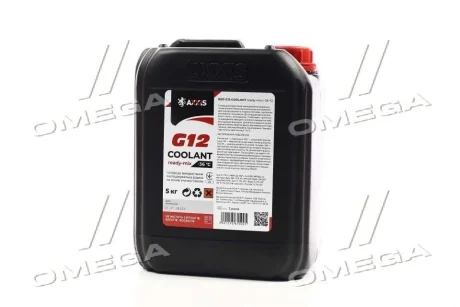 Антифриз RED G12+ Сoolant Ready-Mix -36°C <AXXIS> (червоний) (Каністра 5кг) Axxis AX-P999-G12R RDM5