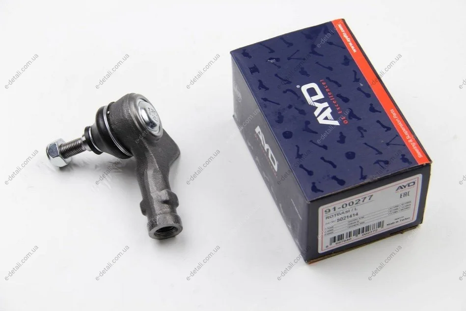 Накінечник кермовий лев (кін 12.6 L=75mm) FORD SCORPIO (-94), ESCORT (-02) AYD 91-00277 (фото 1)