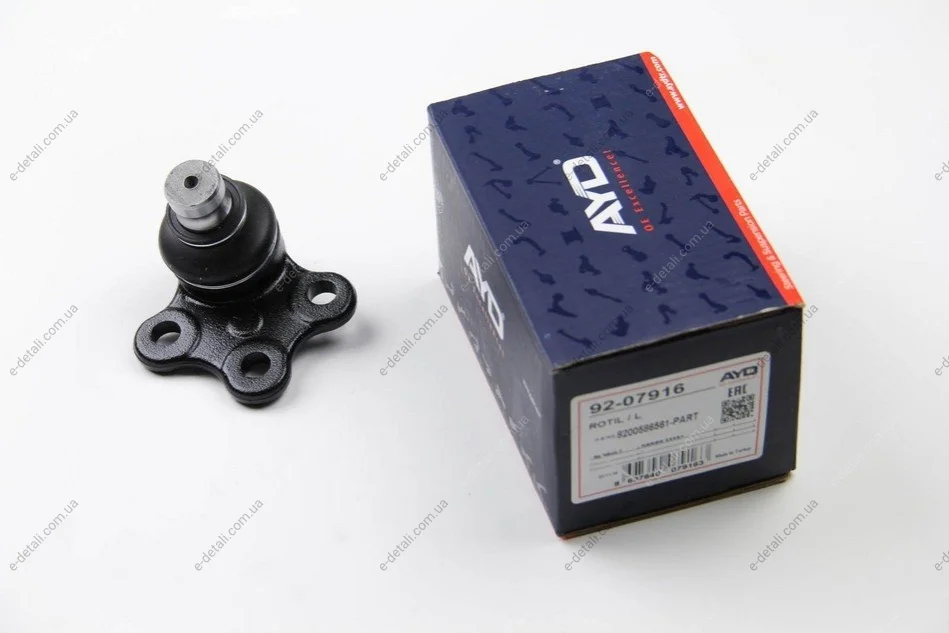 Опора кульова важеля передня лева (кін 20mm) RENAULT KANGOO (08-), MERCEDES-BENZ CITAN (12-) AYD 92-07916 (фото 1)