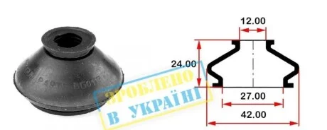 Пыльник опоры шаровой рулевого наконечника (универсальный) (12х27x24) BELGUM PARTS BG0117