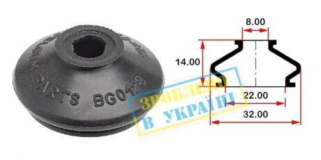 Пыльник опоры шаровой рулевого наконечника (8x22) (пузатый) BELGUM PARTS BG0128