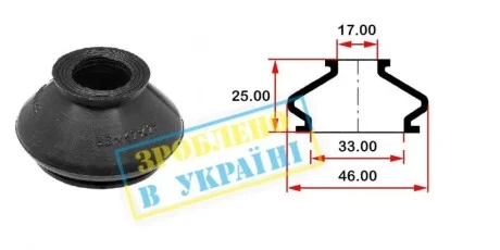 Пыльник опоры шаровой рулевого наконечника (универсальный) (33х17x25) BELGUM PARTS BG0133