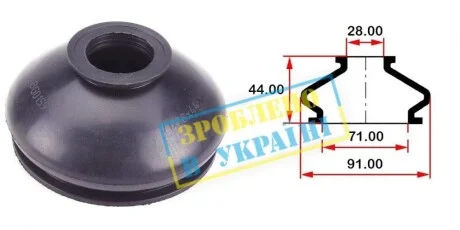 Пыльник опоры шаровой рулевого наконечника (универсальный) (71х28x44) BELGUM PARTS BG0159