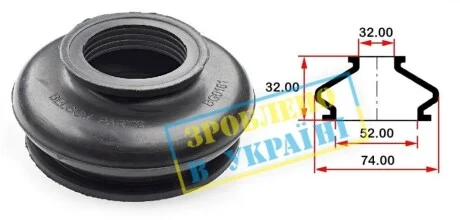 Пыльник опоры шаровой рулевого наконечника (универсальный) (52х32x32) BELGUM PARTS BG0161