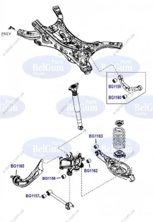 Сайлентблок важеля (заднього/знизу) Mazda 3/6/CX-5 13- BELGUM PARTS BG1163 (фото 1)