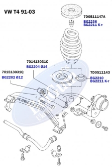 Проставка задней пружины, нижняя VW T4, 91-03 BELGUM PARTS BG2210 (фото 1)