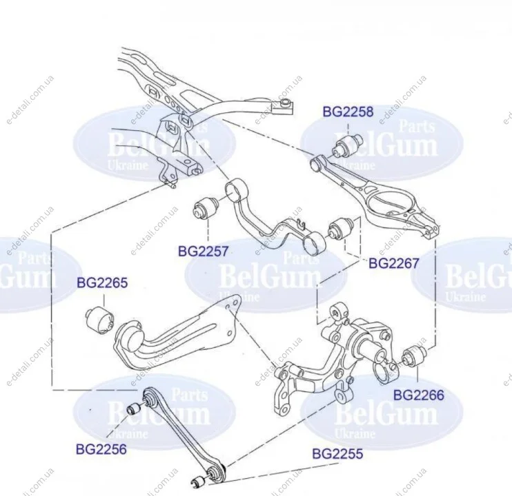 Сайлентблок важеля (заднього/зверху/ззовні) Audi A3/VW Golf V 04- (d=14) BELGUM PARTS BG2267 (фото 1)