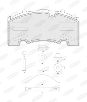 Комплект тормозных колодок, дисковый тормоз BERAL BCV29264TK