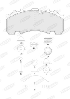 Комплект тормозных колодок, дисковый тормоз BERAL BCV29265TK