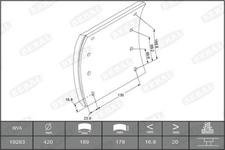 Тормозные накладки WVA19283 BERAL KBL19283.2-1541