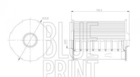 Фільтр масла з ущільнюючим кільцем BLUE PRINT ADBP210160