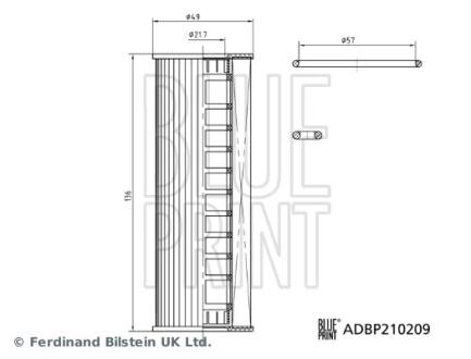 Фільтр масляний BLUE PRINT ADBP210209