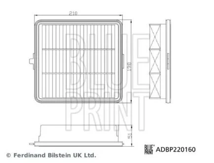 Фільтр повітря BLUE PRINT ADBP220160