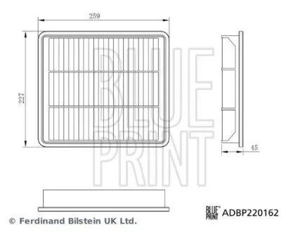Фільтр повітря BLUE PRINT ADBP220162