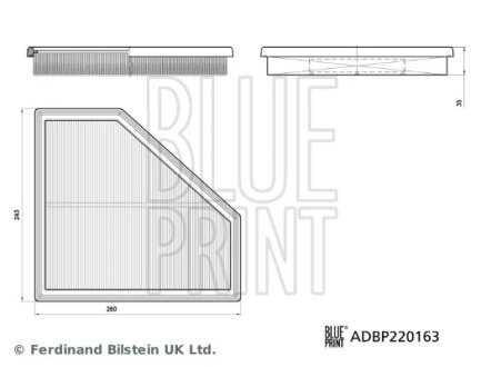 BMW Повітряний фільтр ліворуч 3 (G20, G80, G28) M3 20- BLUE PRINT ADBP220163