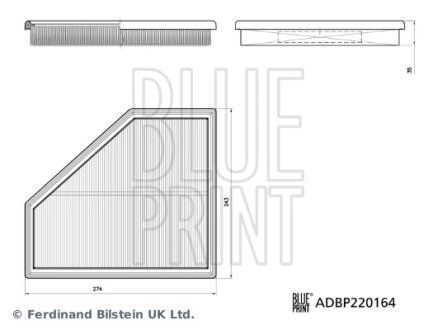 BMW Повітряний фільтр праворуч 3 (G20, G80, G28) M3 20- BLUE PRINT ADBP220164
