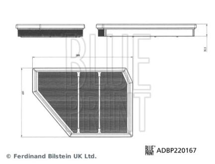 BMW Повітряний фільтр ліворуч X5 (G05, F95) M 19-23 BLUE PRINT ADBP220167
