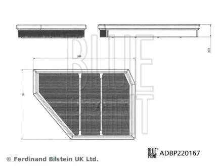BMW Повітряний фільтр ліворуч X5 (G05, F95) M 19-23 BLUE PRINT ADBP220167