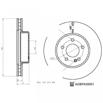 Диск гальм. передн. DB C205 BLUE PRINT ADBP430091