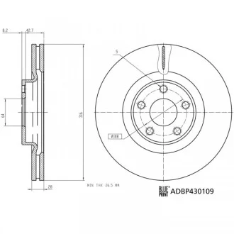 FORD Диск передній GALAXY III (CK) 2.0 EcoBlue BLUE PRINT ADBP430109