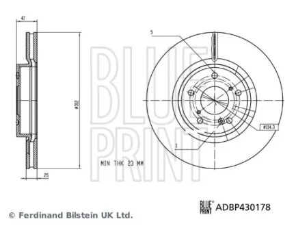 Гальмівний диск BLUE PRINT ADBP430178