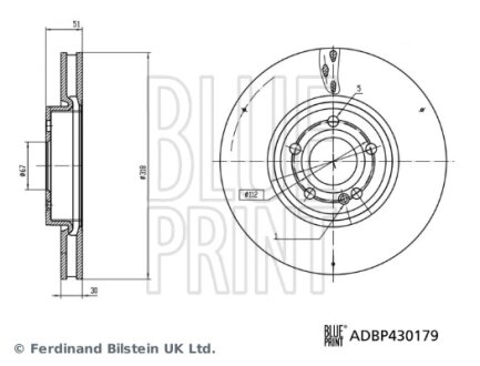 DB Гальмівний диск W177, V177, W247, H247, X247 BLUE PRINT ADBP430179