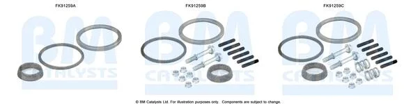 Монтажний елемент випускної системи (монтажний комплект) NISSAN ALMERA II ALMERA TINO PRIMERA 1.5/1.6/1.8 01.00-10.08 BM CATALYSTS FK91259 (фото 1)