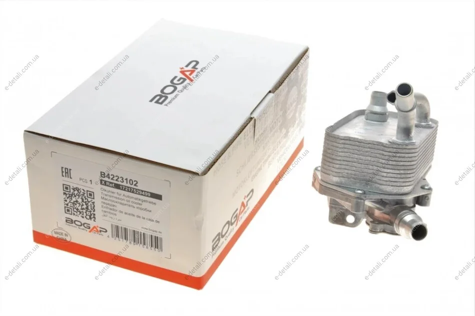 Радиатор масляный АКПП BMW 1(E81-88)/3(E90-93) 1.6-3.0D 04-15 (теплообменник) BOGAP B4223102 (фото 1)