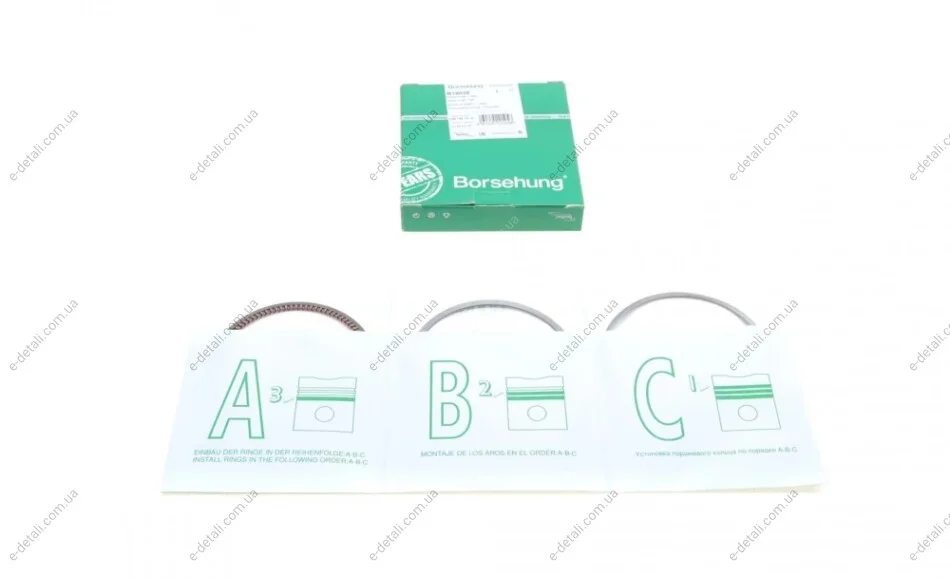 Кільця поршневі VW Caddy III/ Golf/Passat 1.6 04- ALZ/BGU/AHL/BFQ (81.00mm/STD) (1-1.2-2) (OE VAG) Borsehung B19035 (фото 1)