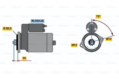 Стартер відновлений VW Crafter 06-16 BOSCH 0001125055