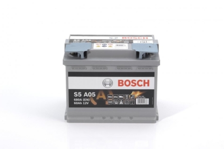 АКБ S5 AGM SILVER 60 А*ч -/+ 680A BOSCH 0 092 S5A 050 (фото 1)