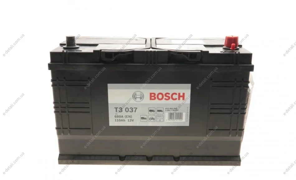 Акумулятор Bosch 12В/110Аг/680А/28,58кг BOSCH 0 092 T30 371 (фото 1)