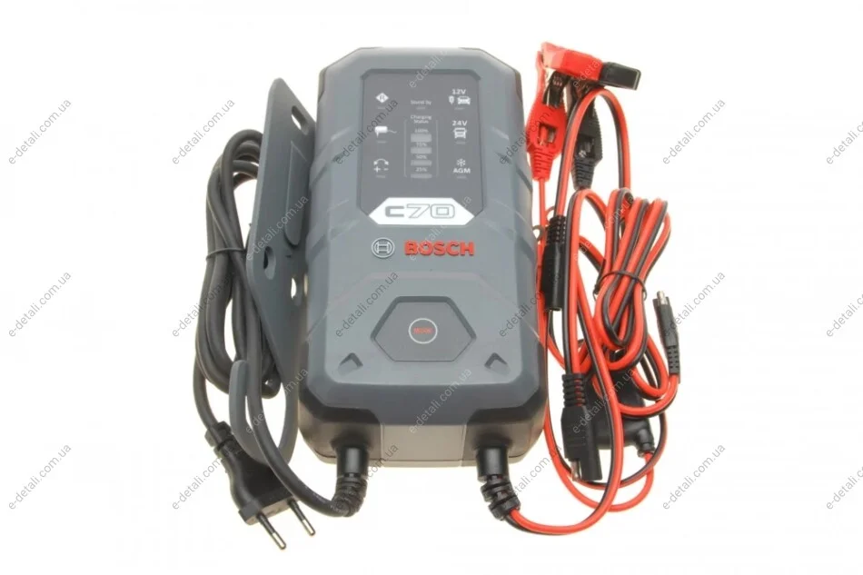 Зарядное устройство C70 (12V/24V) (14Ah до 300Ah) 10A (EFB/GEL/VRLA/AGM) с поддержкой заряда BOSCH 0189911070 (фото 1)