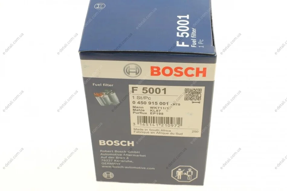 Фильтр топливный MB A-class (W168)/Vaneo (414) 1.4-2.1 97-05 (бензин) BOSCH 0 450 915 001 (фото 1)