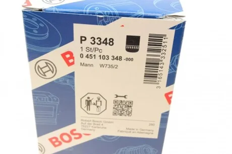 Фільтр масляний Audi A6 4.2 V8 97-05 BOSCH 0 451 103 348
